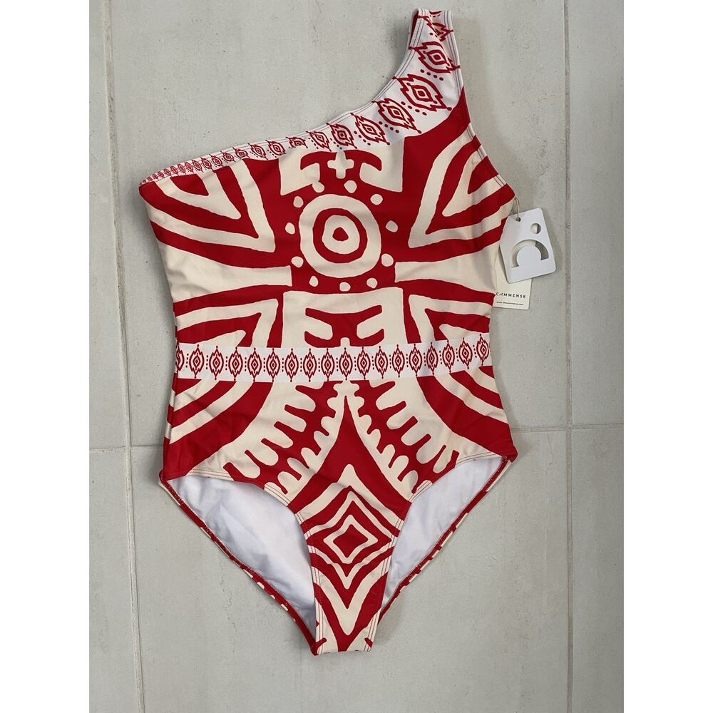 Commense Swim One Piece Swimsuit One Shoulder Print Beach Summer